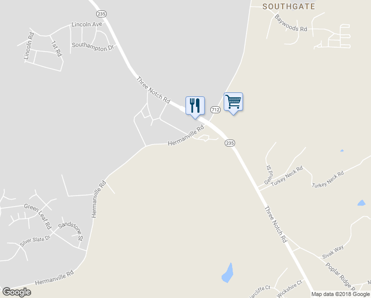 map of restaurants, bars, coffee shops, grocery stores, and more near 21086 Hermanville Rd in Lexington Park