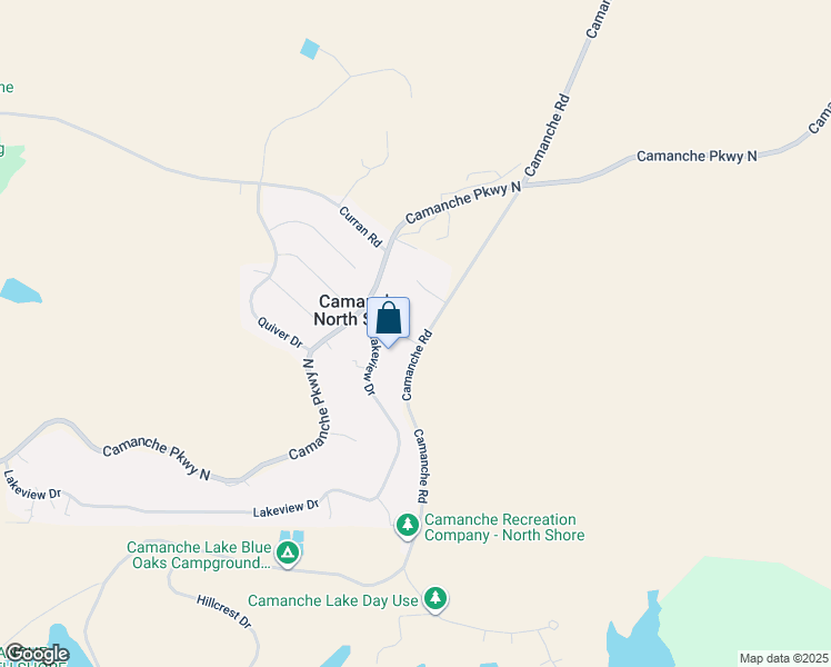 map of restaurants, bars, coffee shops, grocery stores, and more near 2395B Camanche Road in Ione
