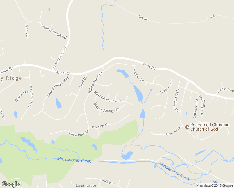 map of restaurants, bars, coffee shops, grocery stores, and more near 13103 Woodruff Court in Fredericksburg