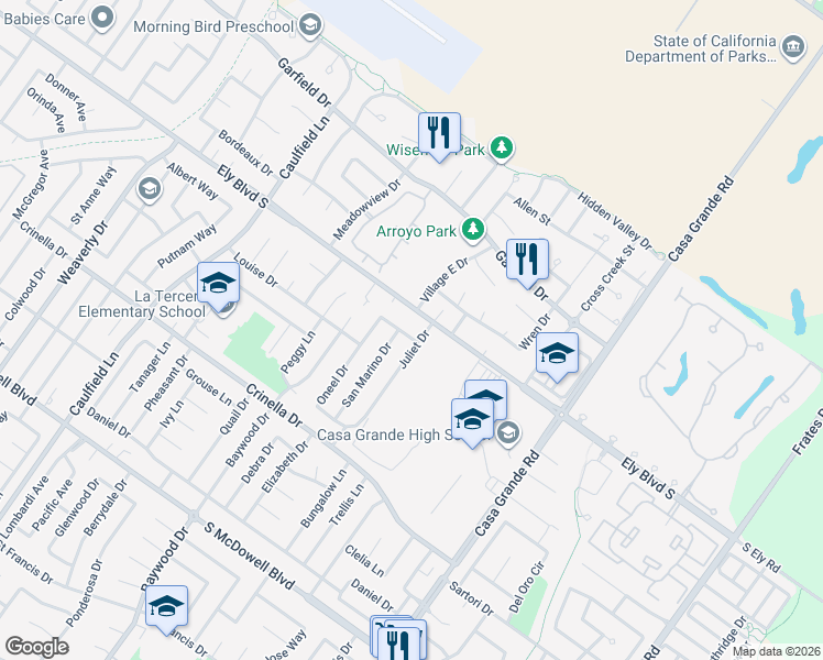 map of restaurants, bars, coffee shops, grocery stores, and more near 800 Parent Way in Petaluma