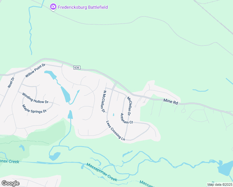 map of restaurants, bars, coffee shops, grocery stores, and more near 3408 Mcclellan Dr in Fredericksburg