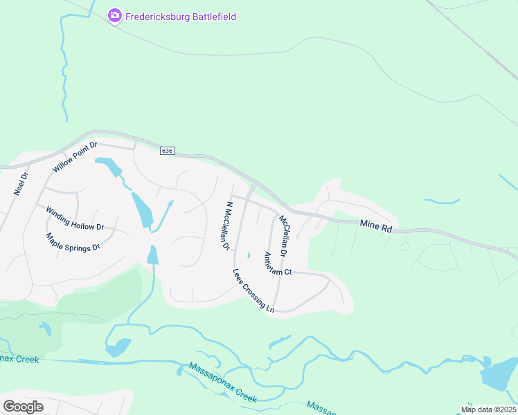 map of restaurants, bars, coffee shops, grocery stores, and more near 3408 Mcclellan Dr in Fredericksburg