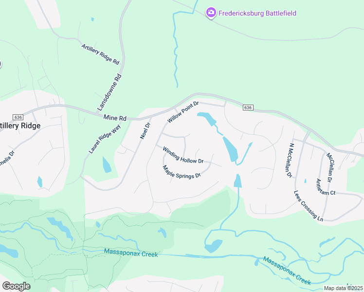 map of restaurants, bars, coffee shops, grocery stores, and more near 13106 Cherub Way in Fredericksburg