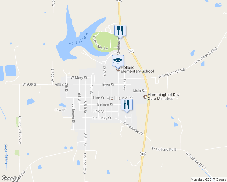 map of restaurants, bars, coffee shops, grocery stores, and more near 108 Main Street in Holland