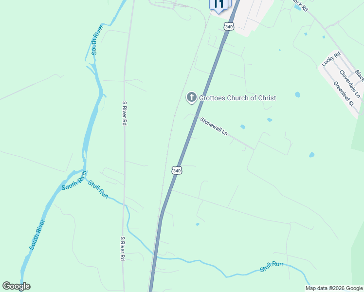 map of restaurants, bars, coffee shops, grocery stores, and more near 4546 Eastside Highway in Grottoes