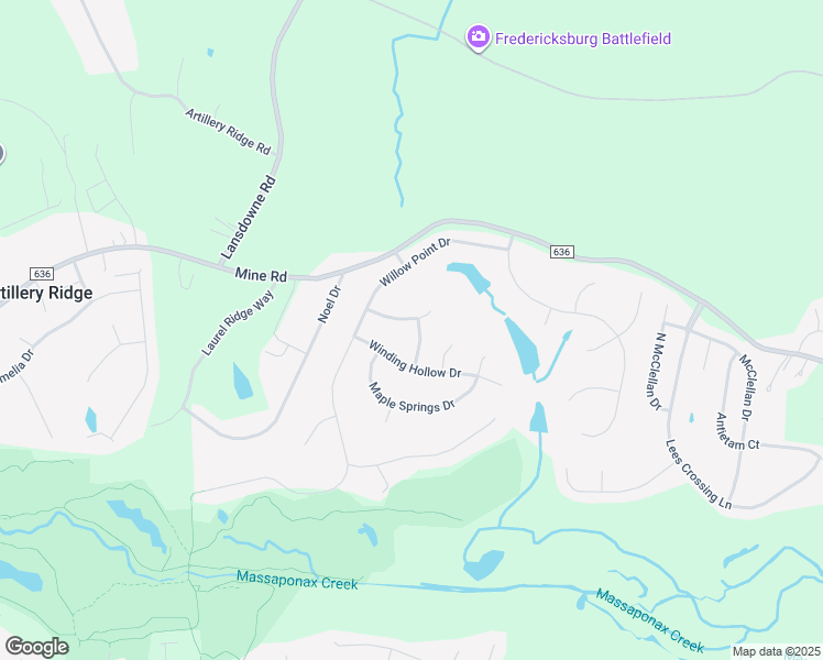 map of restaurants, bars, coffee shops, grocery stores, and more near 13110 Cherub Way in Fredericksburg