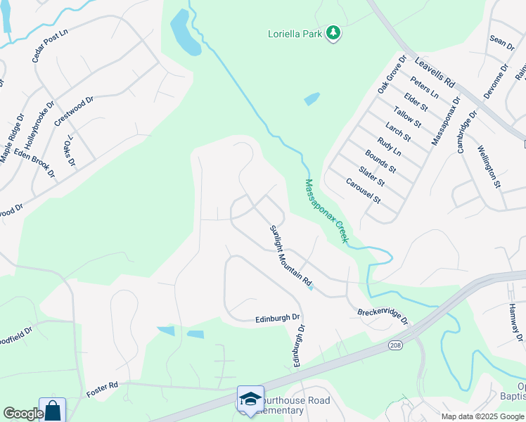 map of restaurants, bars, coffee shops, grocery stores, and more near 6019 Sunlight Mountain Road in Spotsylvania
