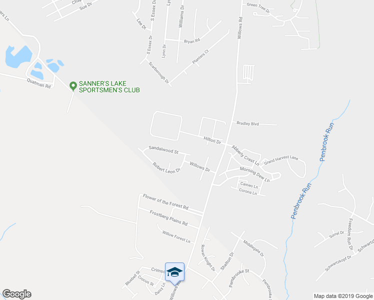 map of restaurants, bars, coffee shops, grocery stores, and more near 46722 Sandalwood Street in Lexington Park
