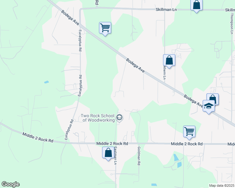 map of restaurants, bars, coffee shops, grocery stores, and more near 4467 Bodega Avenue in Petaluma