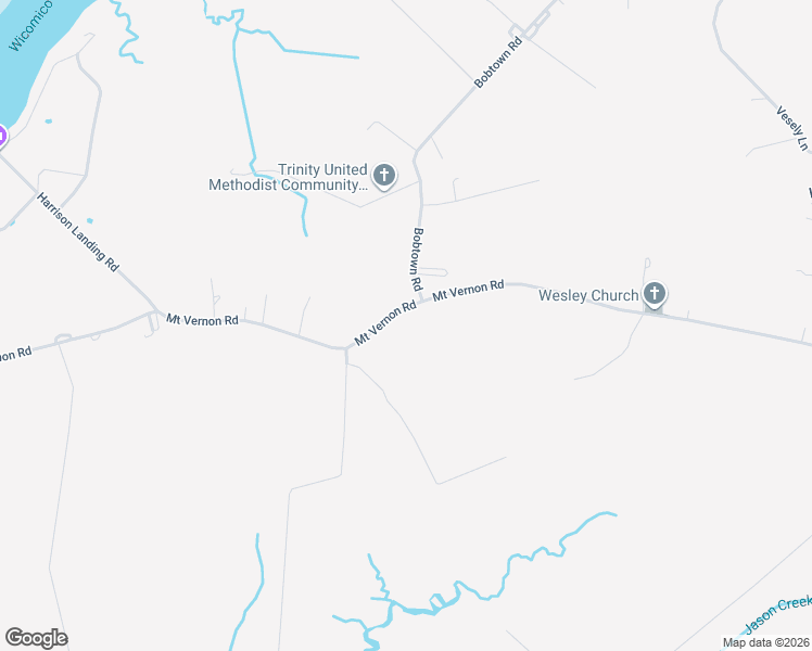 map of restaurants, bars, coffee shops, grocery stores, and more near 27853 Mount Vernon Road in Princess Anne