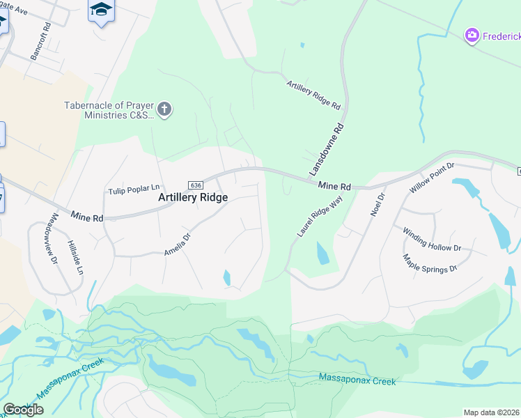 map of restaurants, bars, coffee shops, grocery stores, and more near 10307 North Hampton Lane in Fredericksburg