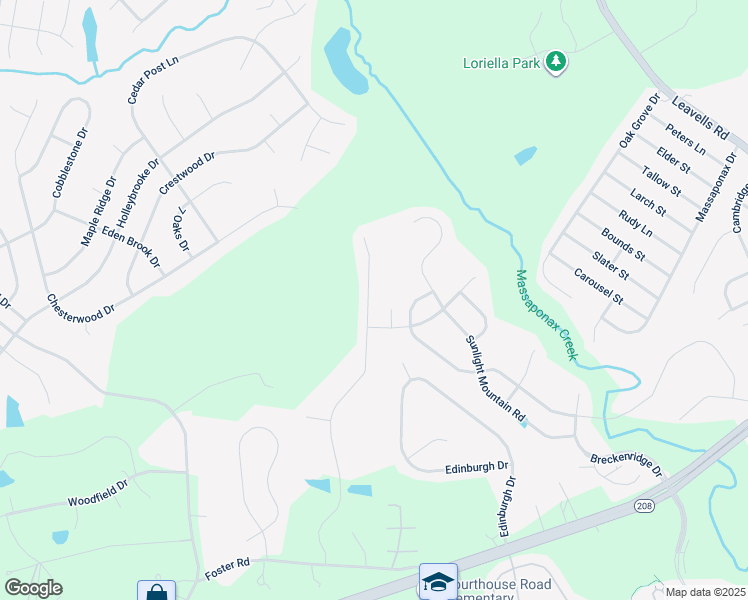 map of restaurants, bars, coffee shops, grocery stores, and more near 10607 Aspen Highlands Drive in Spotsylvania