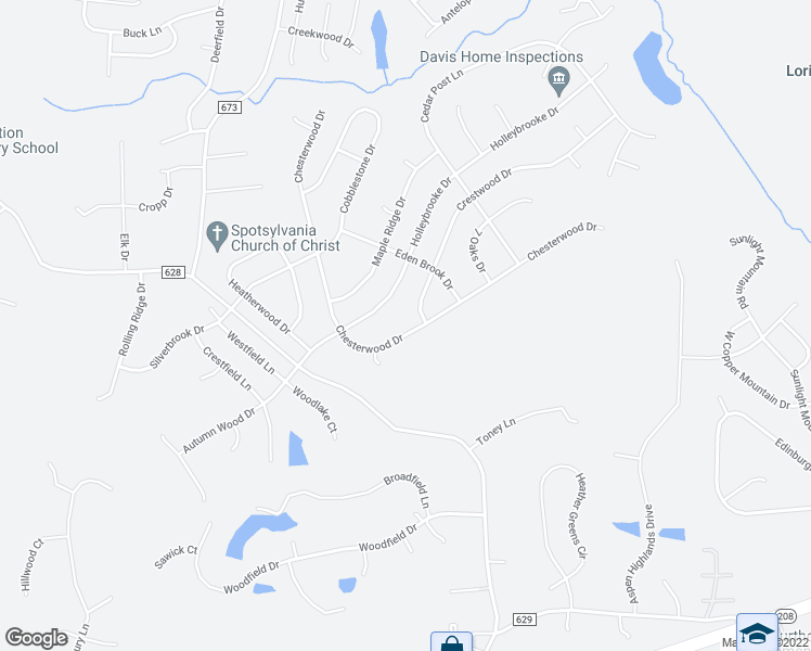 map of restaurants, bars, coffee shops, grocery stores, and more near 10615 Chesterwood Drive in Spotsylvania