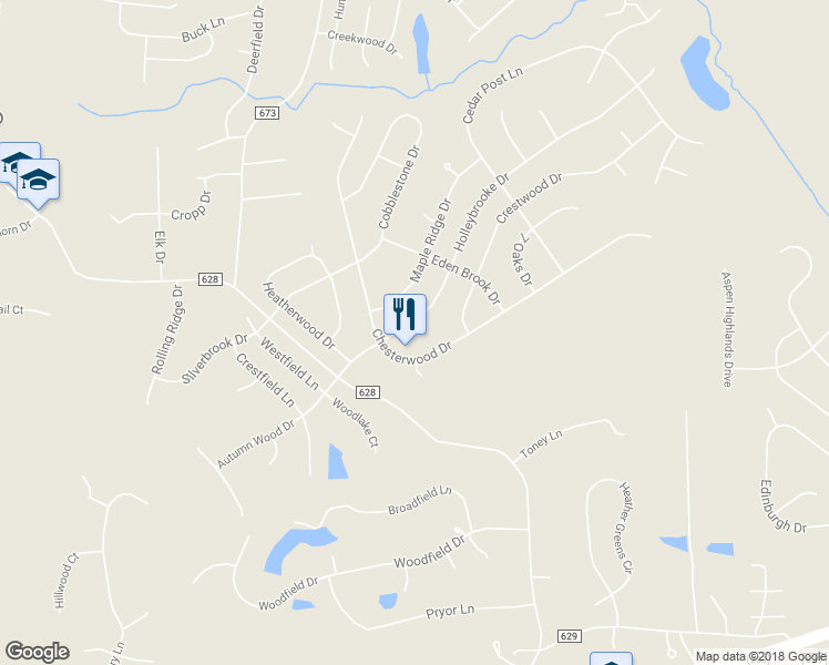 map of restaurants, bars, coffee shops, grocery stores, and more near 10607 Holleybrooke Drive in Spotsylvania