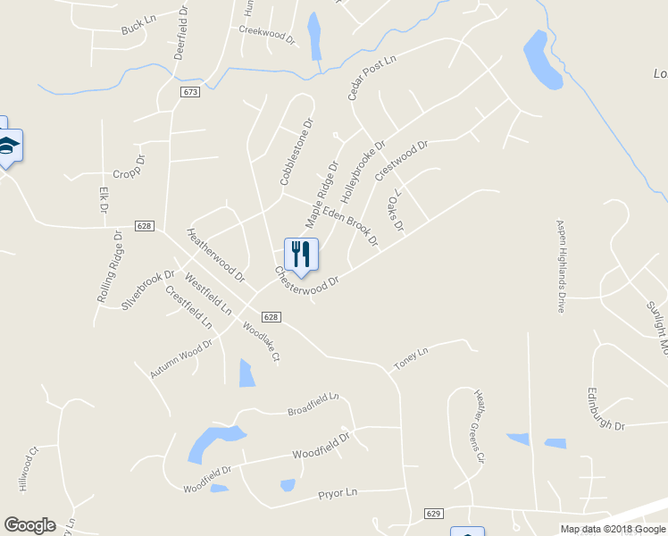 map of restaurants, bars, coffee shops, grocery stores, and more near 10615 Chesterwood Drive in Spotsylvania
