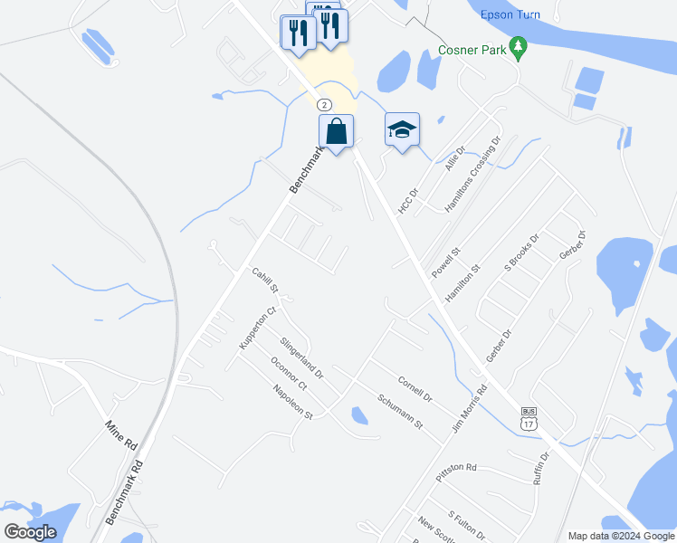map of restaurants, bars, coffee shops, grocery stores, and more near 10501 Tidewater Plains Drive in Fredericksburg