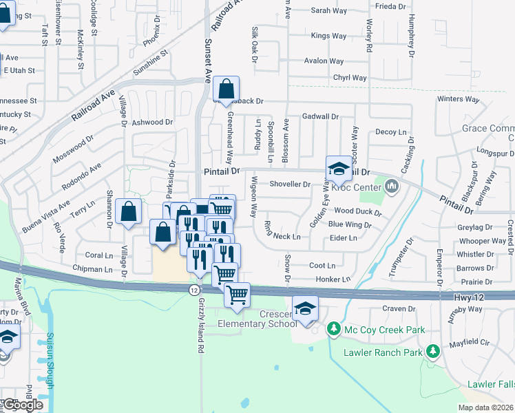 map of restaurants, bars, coffee shops, grocery stores, and more near in Suisun City