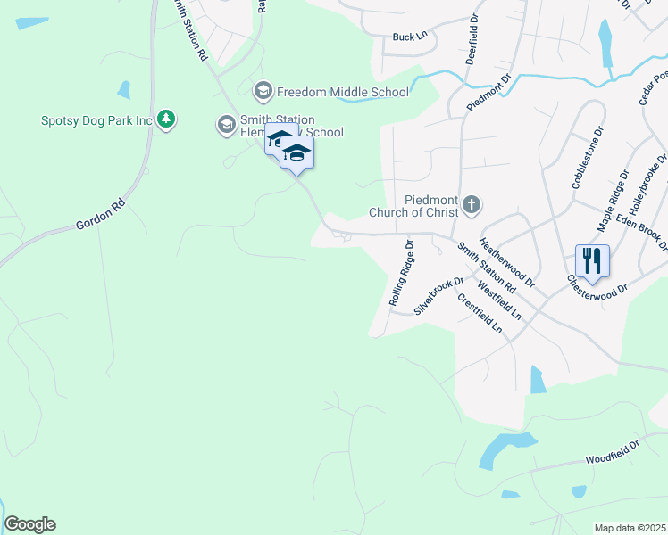 map of restaurants, bars, coffee shops, grocery stores, and more near 7000 Whitetail Court in Fredericksburg