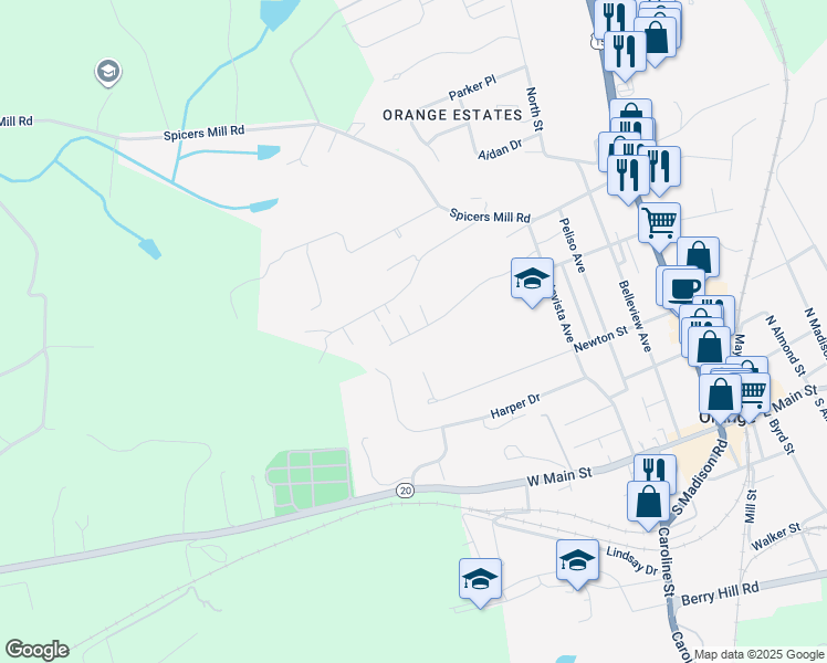 map of restaurants, bars, coffee shops, grocery stores, and more near 11299 Dolly Court in Orange