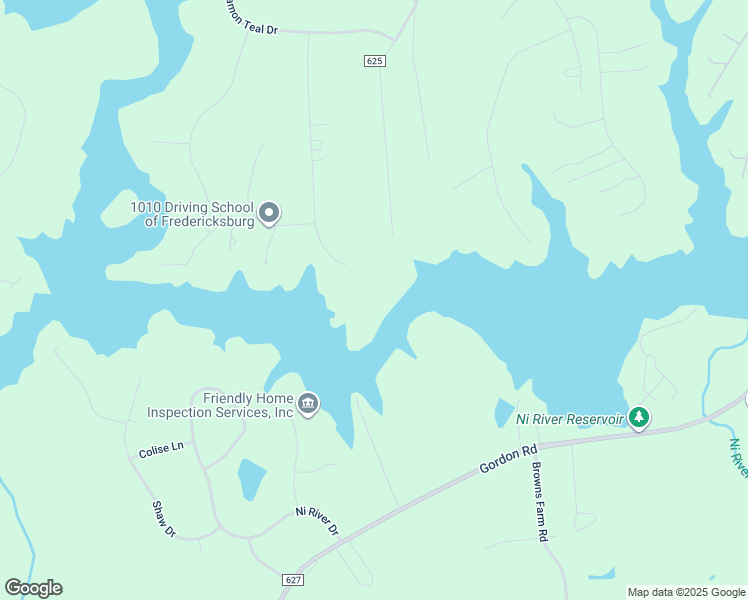 map of restaurants, bars, coffee shops, grocery stores, and more near 10610 Whispering Way in Fredericksburg