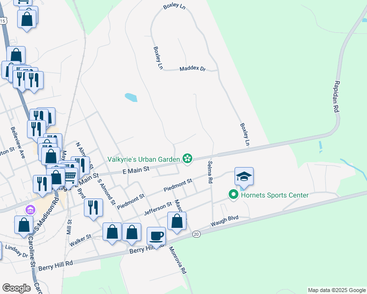 map of restaurants, bars, coffee shops, grocery stores, and more near 368 Greenfields Drive in Orange