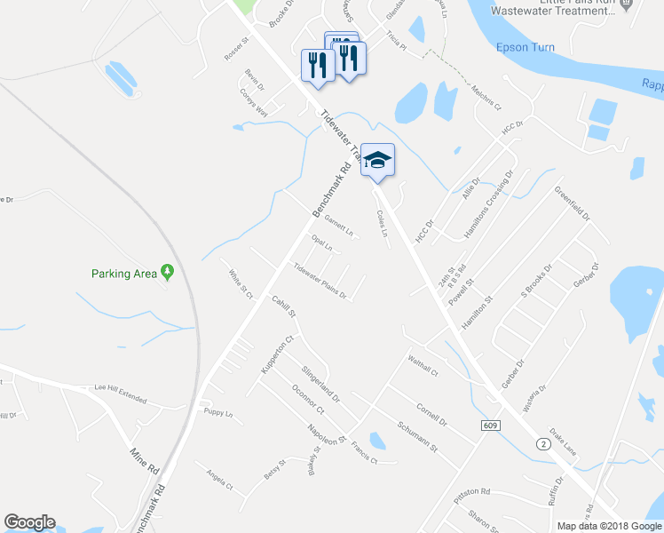 map of restaurants, bars, coffee shops, grocery stores, and more near 10601 Boxmeer Court in Fredericksburg