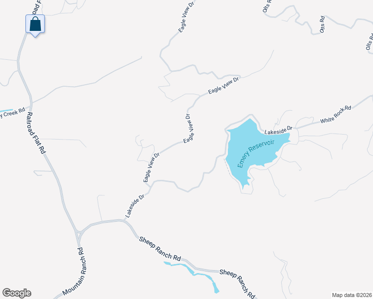 map of restaurants, bars, coffee shops, grocery stores, and more near 7329 Eagleview Drive in Mountain Ranch