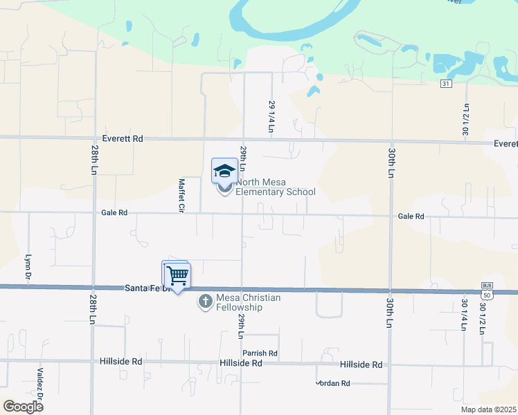 map of restaurants, bars, coffee shops, grocery stores, and more near 29129 Gale Road in Pueblo