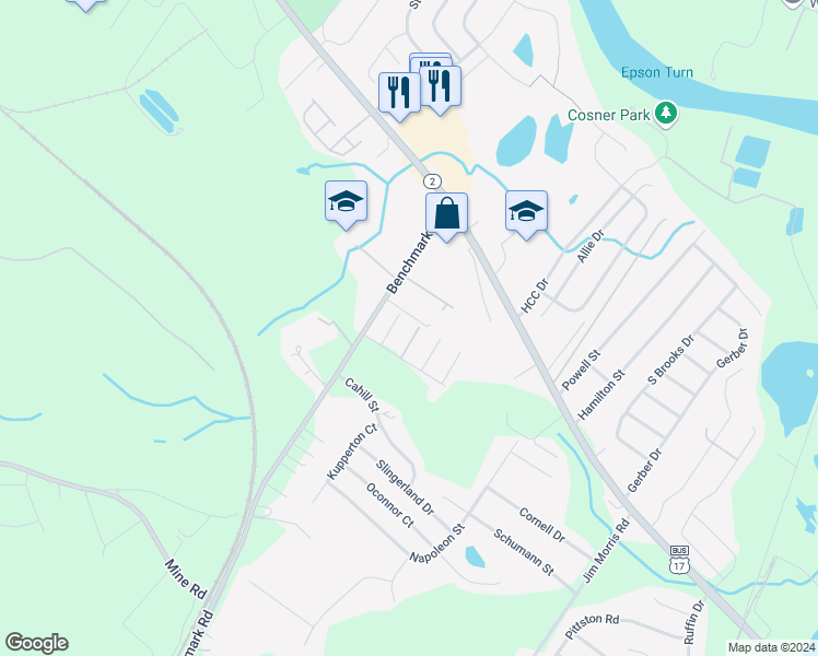 map of restaurants, bars, coffee shops, grocery stores, and more near 10608 Boxmeer Court in Fredericksburg