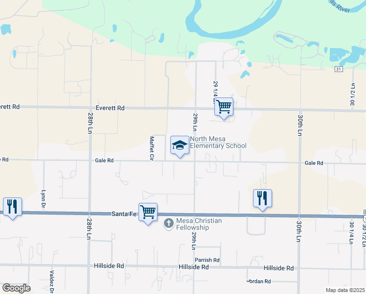 map of restaurants, bars, coffee shops, grocery stores, and more near 28881 Gale Road in Pueblo