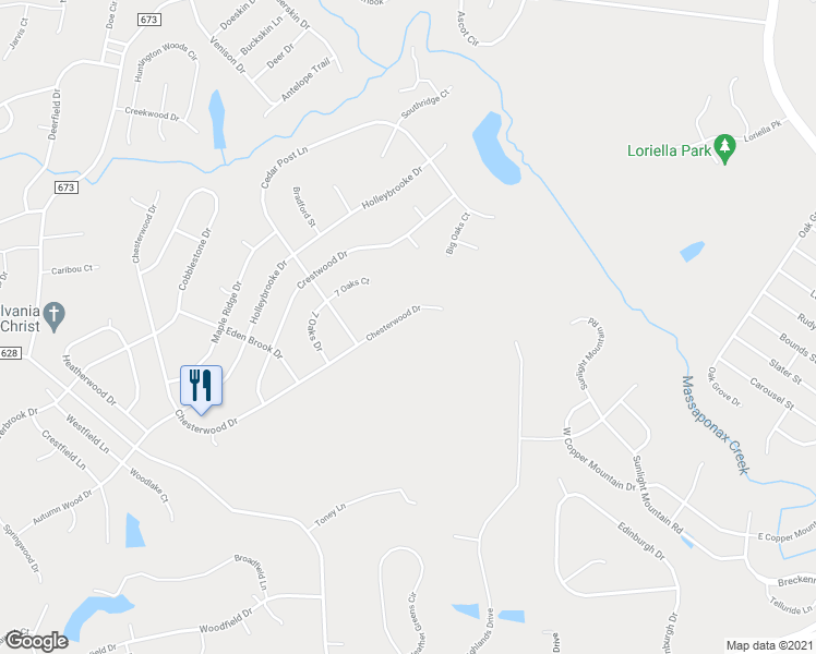 map of restaurants, bars, coffee shops, grocery stores, and more near 10416 Chesterwood Drive in Spotsylvania Courthouse