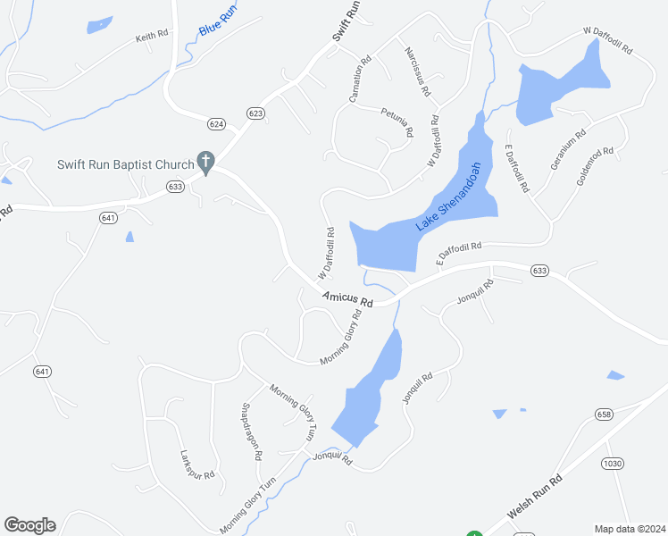 map of restaurants, bars, coffee shops, grocery stores, and more near 70 West Daffodil Road in Ruckersville