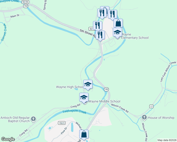 map of restaurants, bars, coffee shops, grocery stores, and more near 73 Neighbor Lane in Wayne