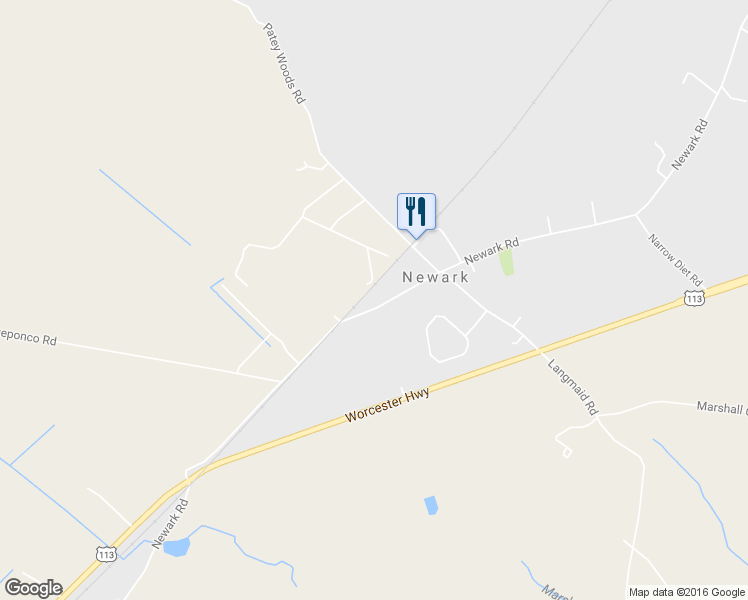 map of restaurants, bars, coffee shops, grocery stores, and more near 8329 Newark Road in Newark