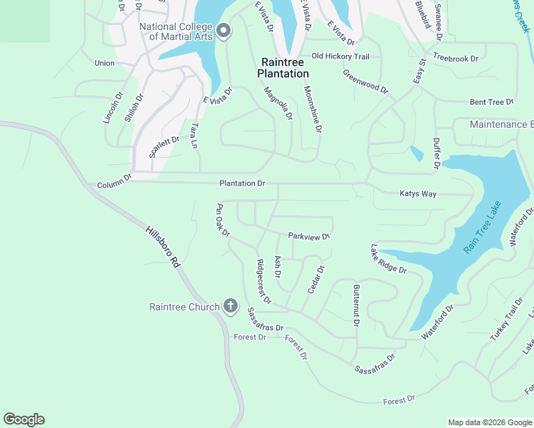 map of restaurants, bars, coffee shops, grocery stores, and more near 9717 Ridgecrest Drive in Hillsboro