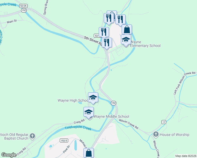 map of restaurants, bars, coffee shops, grocery stores, and more near 73 Neighbor Lane in Wayne