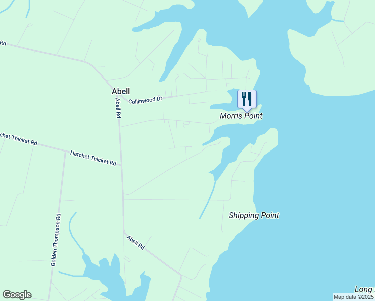 map of restaurants, bars, coffee shops, grocery stores, and more near 21210 Bernie Lawrence Lane in Abell