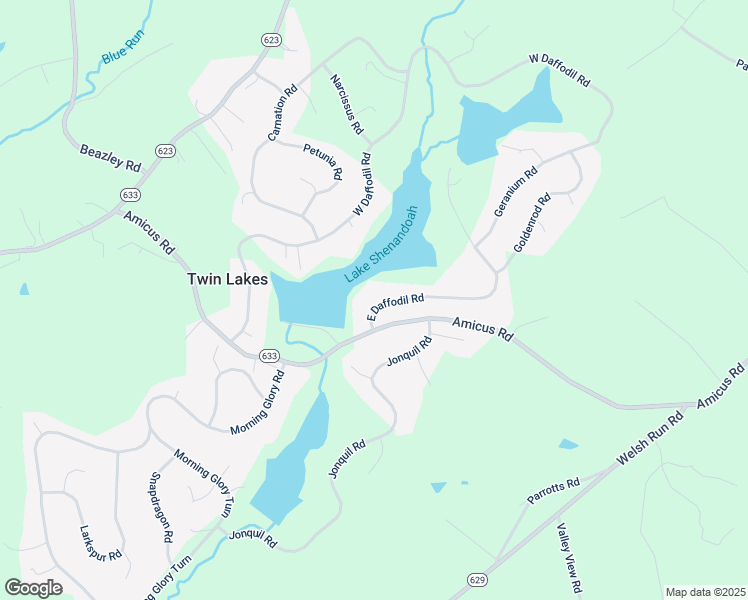 map of restaurants, bars, coffee shops, grocery stores, and more near 61 East Daffodil Road in Ruckersville