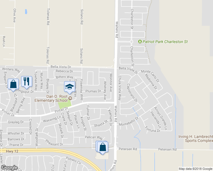 map of restaurants, bars, coffee shops, grocery stores, and more near 903 Whitney Avenue in Suisun City