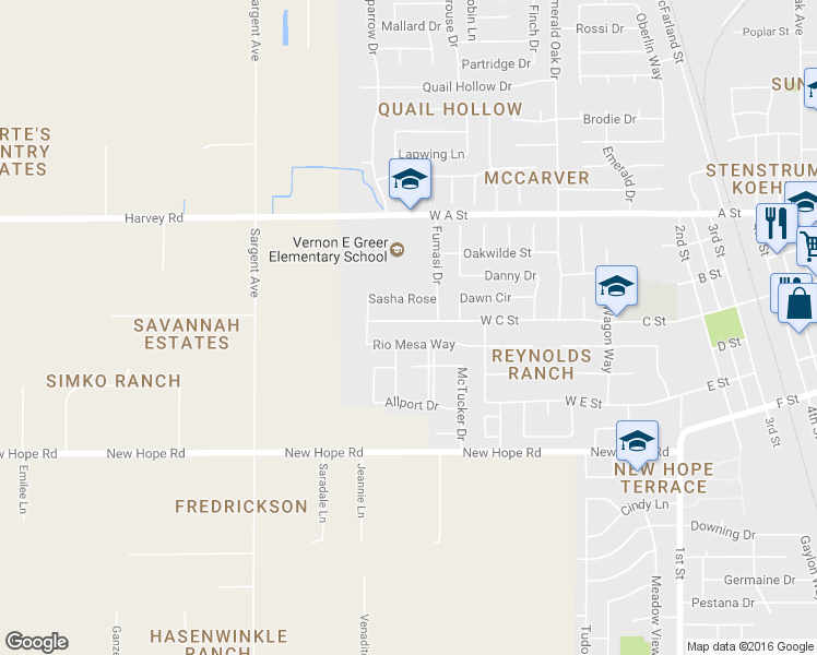 map of restaurants, bars, coffee shops, grocery stores, and more near 224 West C Street in Galt