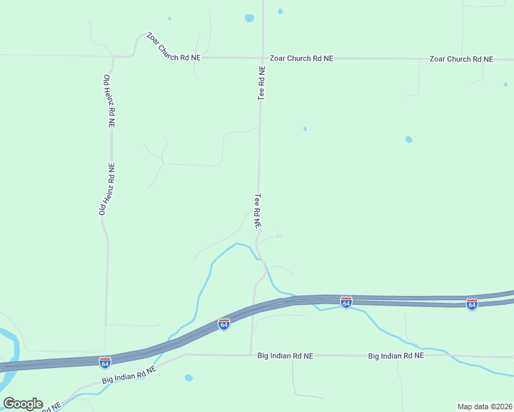 map of restaurants, bars, coffee shops, grocery stores, and more near 3834 Tee Road Northeast in Corydon