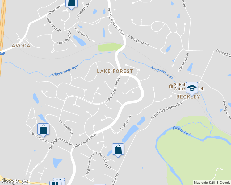 map of restaurants, bars, coffee shops, grocery stores, and more near 900 Lake Forest Parkway in Louisville
