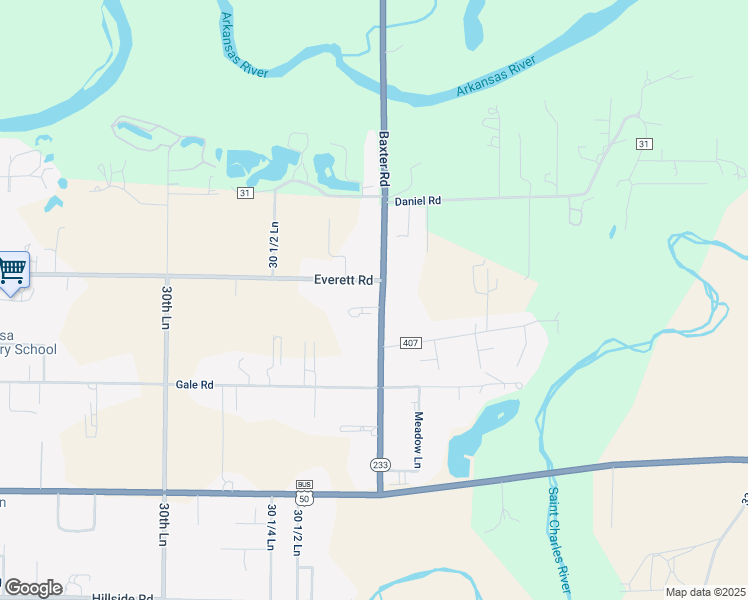 map of restaurants, bars, coffee shops, grocery stores, and more near 925 Baxter Road in Pueblo