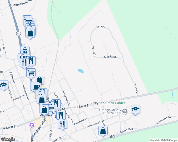 map of restaurants, bars, coffee shops, grocery stores, and more near 180 Red Hill Road in Orange