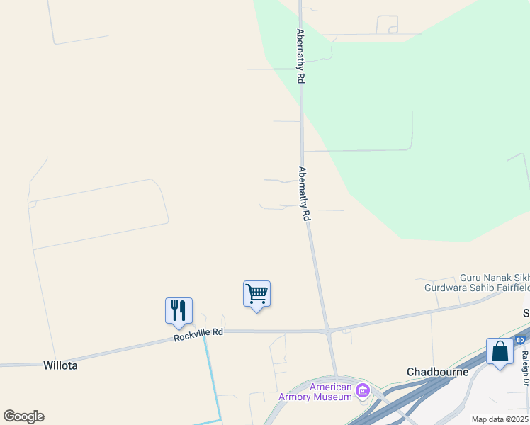 map of restaurants, bars, coffee shops, grocery stores, and more near 4303 Abernathy Road in Fairfield