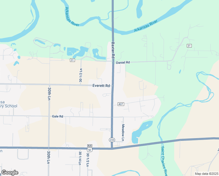 map of restaurants, bars, coffee shops, grocery stores, and more near 925 Baxter Road in Pueblo
