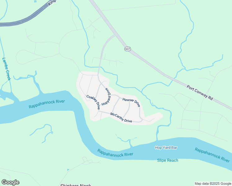map of restaurants, bars, coffee shops, grocery stores, and more near 6113 Hawser Drive in King George