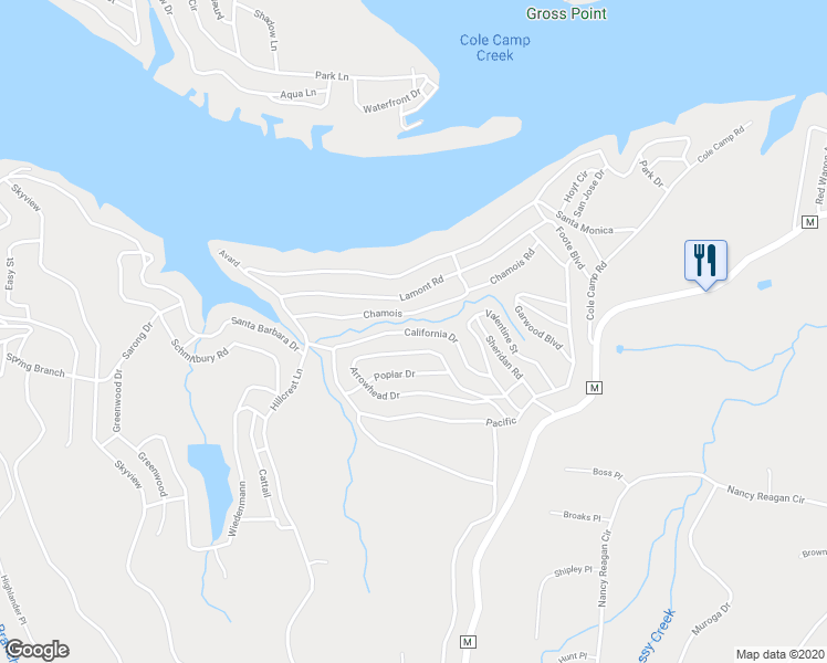 map of restaurants, bars, coffee shops, grocery stores, and more near California Drive in Edwards