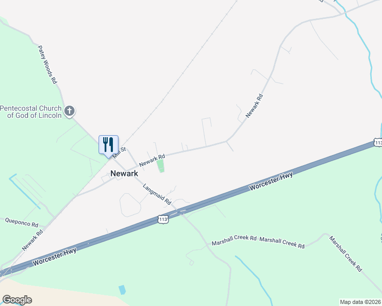 map of restaurants, bars, coffee shops, grocery stores, and more near 8528 Newark Road in Newark