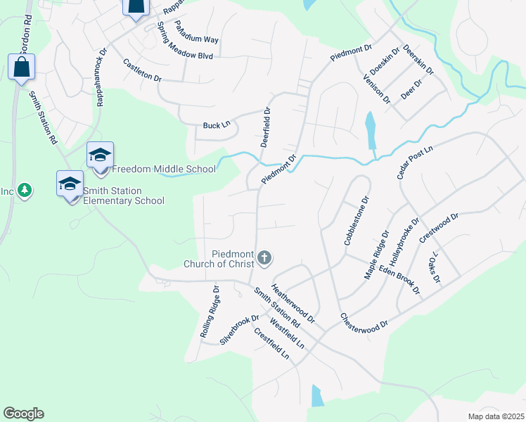 map of restaurants, bars, coffee shops, grocery stores, and more near 6712 Reindeer Court in Fredericksburg